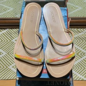 J. Crew Iridescent Snake Print Slide Sandals Size 7